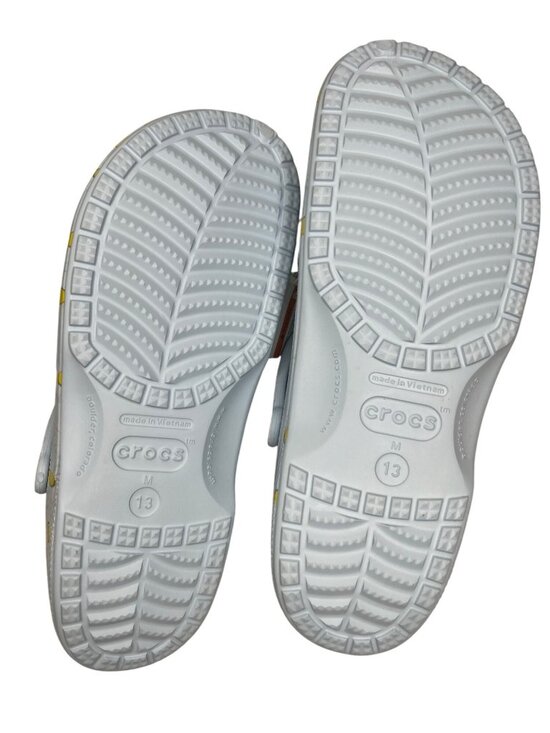 Crocs Baya Floral Clogs Men Size 13 Blue Yellow Lightweight Comfort Slip On